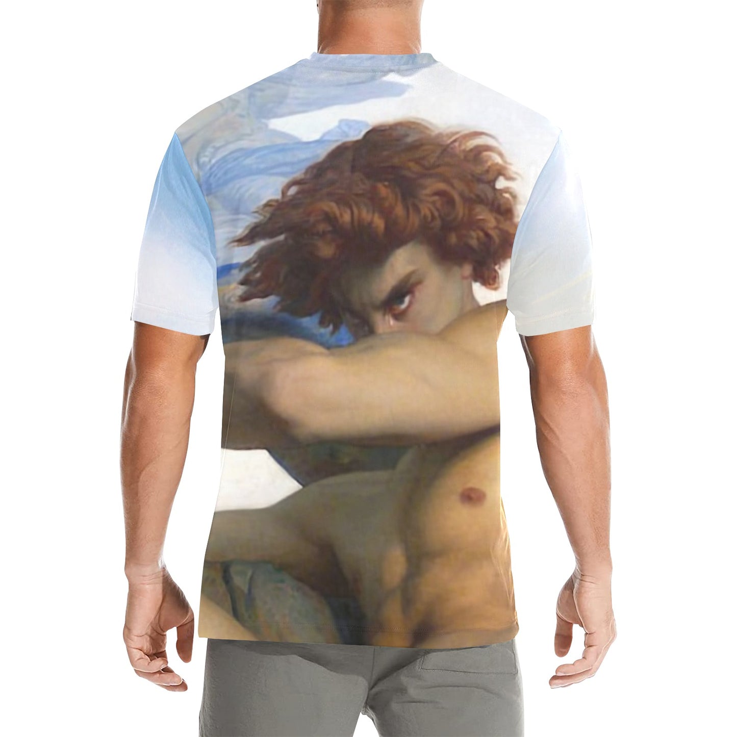T-shirt with a classical painting design on a white background