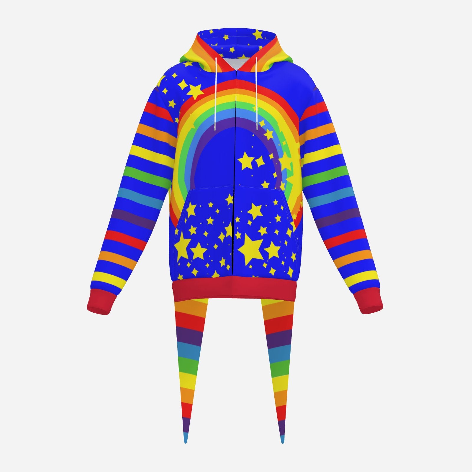 Fangtail Lite Rainbow Sparkle Clown Jester Hoodie