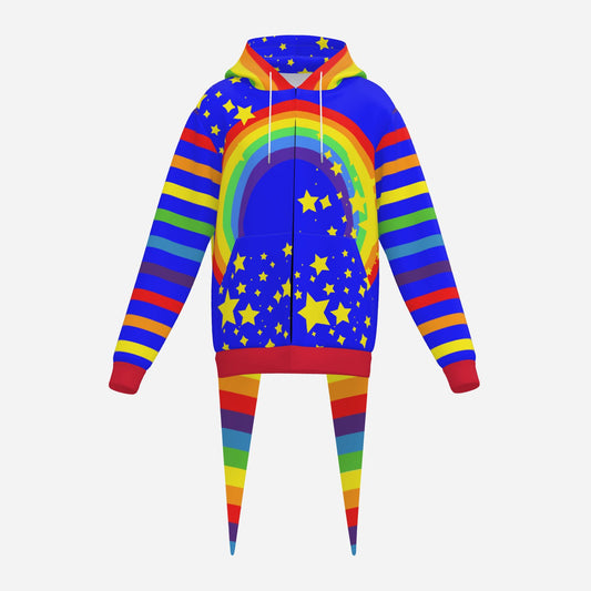 Fangtail Lite Rainbow Sparkle Clown Jester Hoodie