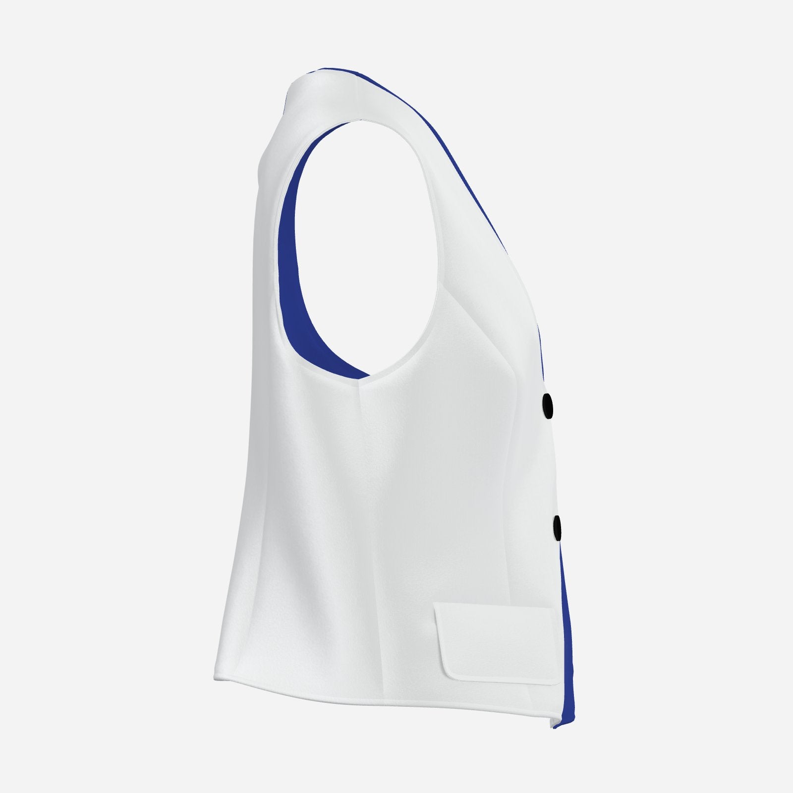 Femme Vest Night Blue White Jester Split Womens Clown Waistcoat