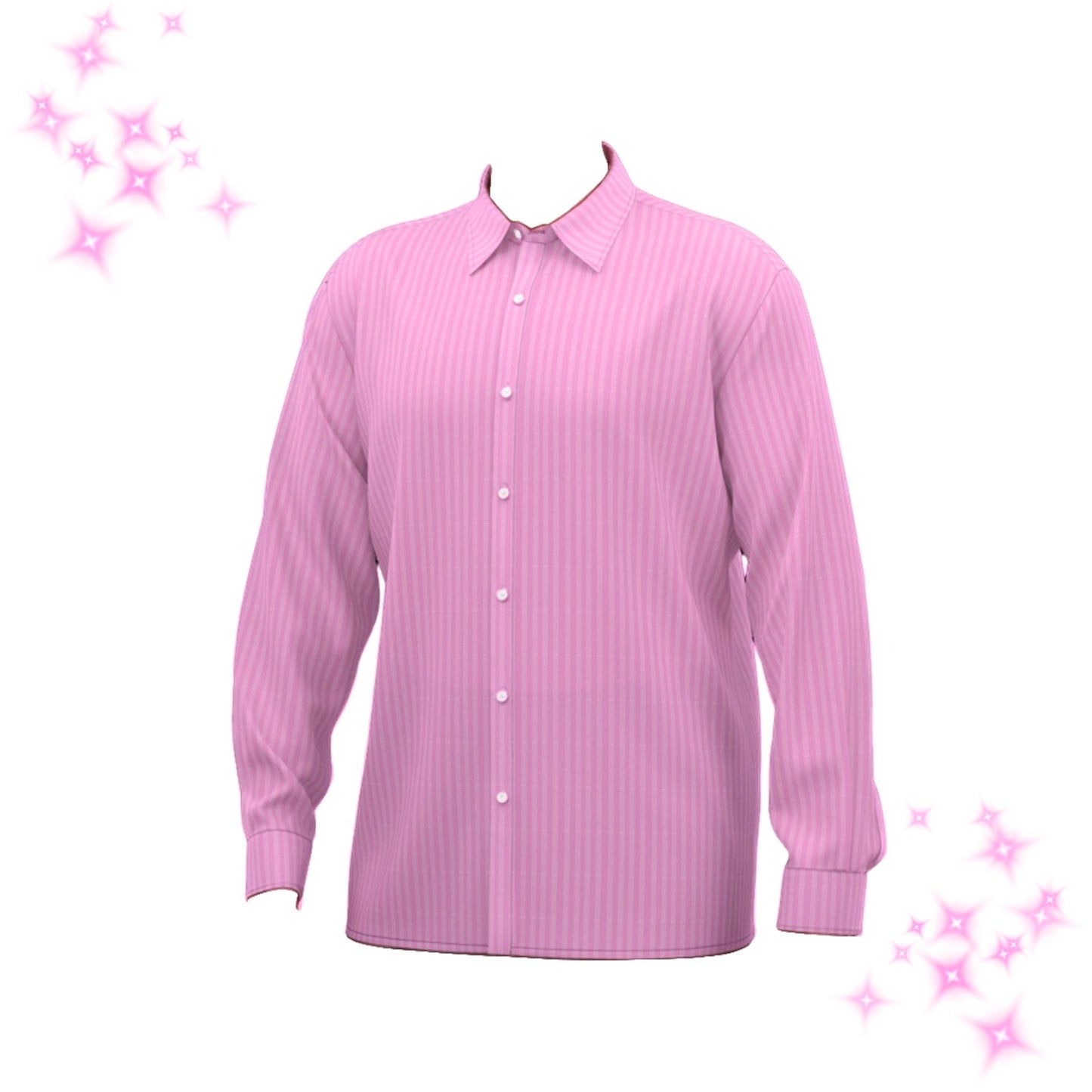 Svelto Silky Shirt Fizzy Pink Pinstripe Satin Longsleeve Buttonup
