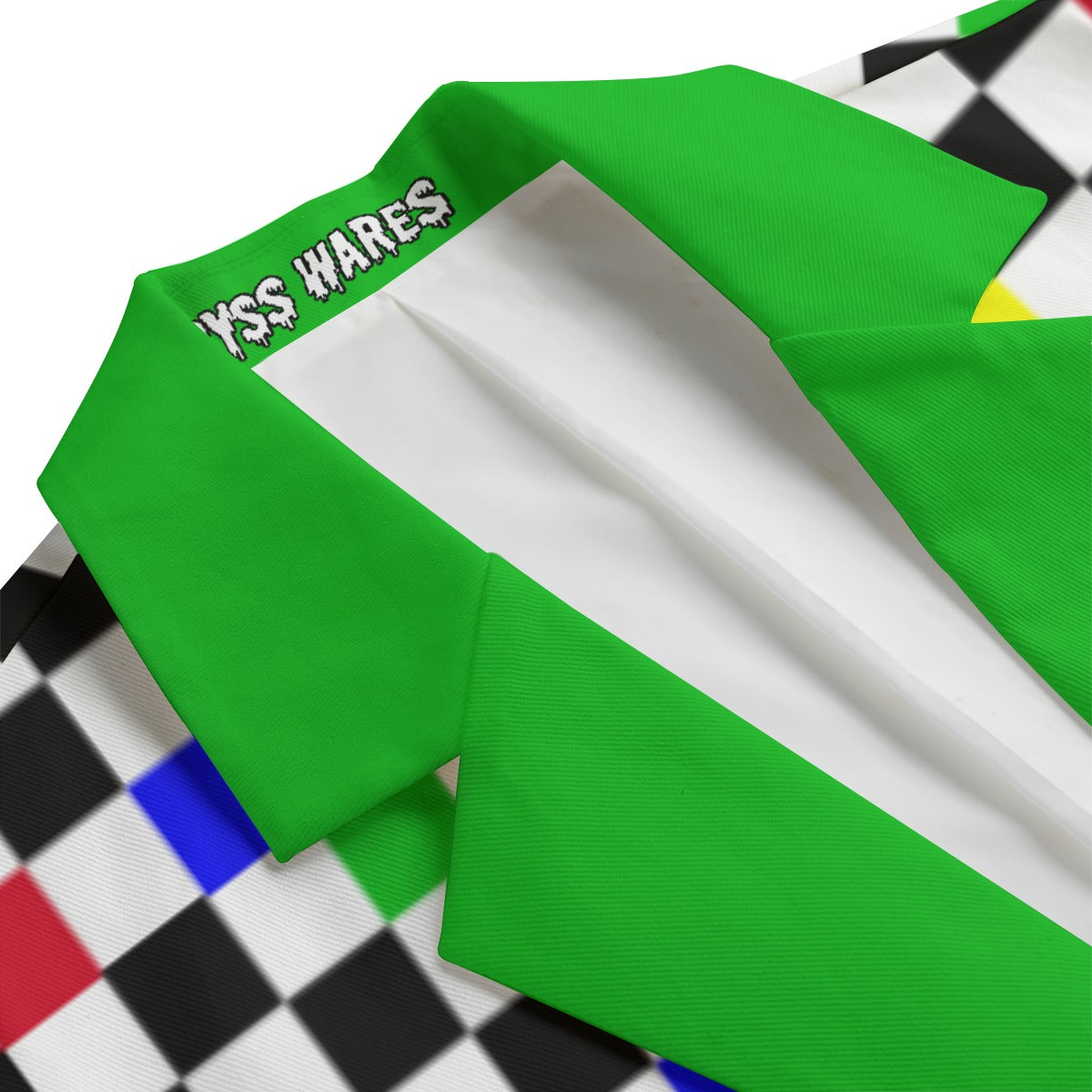 Blazer Kidcore de cuadros de rana