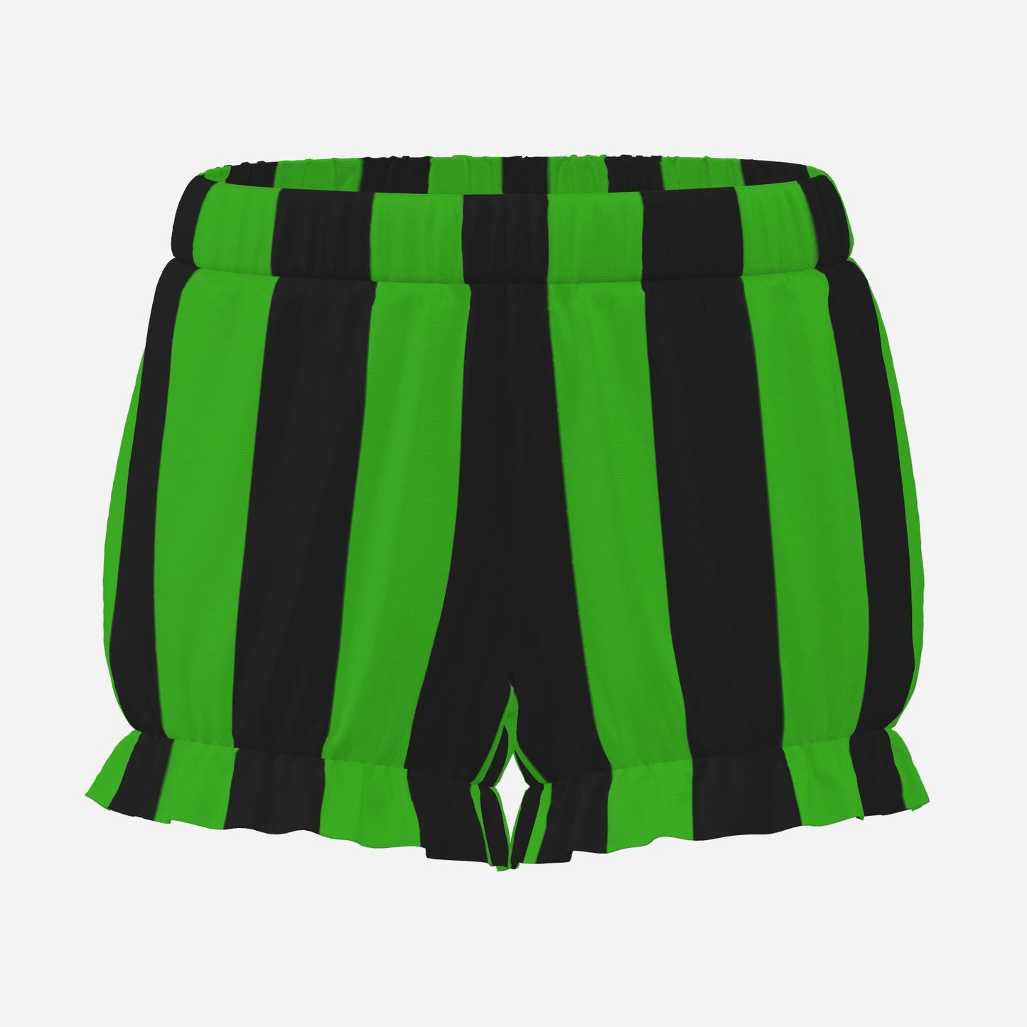 Pufflette Pants Froggy Green Black Stripe Jester Bloomers Clown Shorts