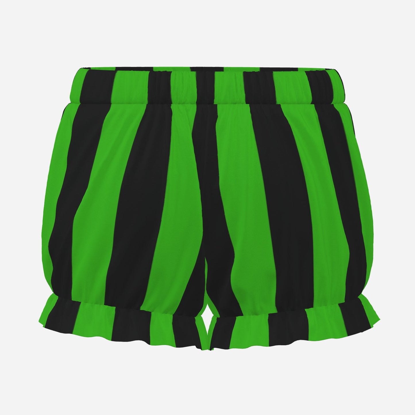 Pufflette Pants Froggy Green Black Stripe Jester Bloomers Clown Shorts