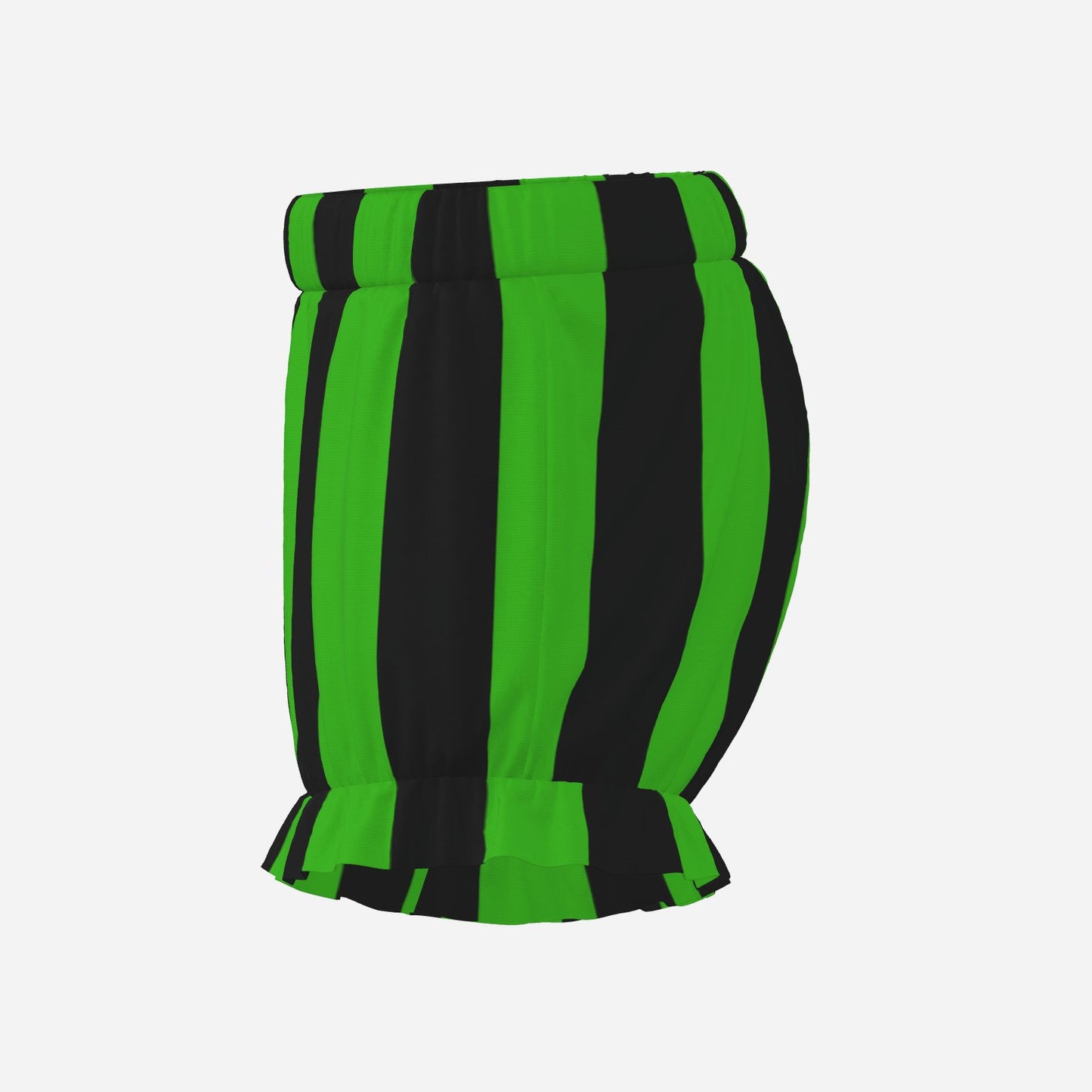 Pufflette Pants Froggy Green Black Stripe Jester Bloomers Clown Shorts