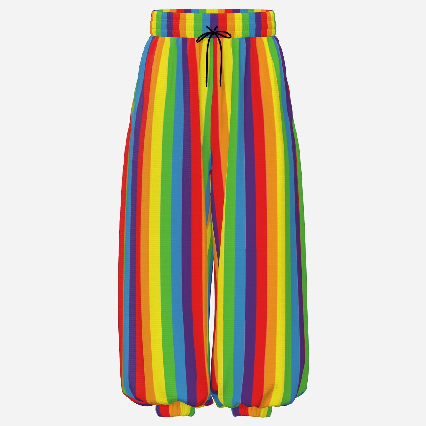 Baggy Pantaloons Fun Rainbow Waffle Fabric Clown Pants