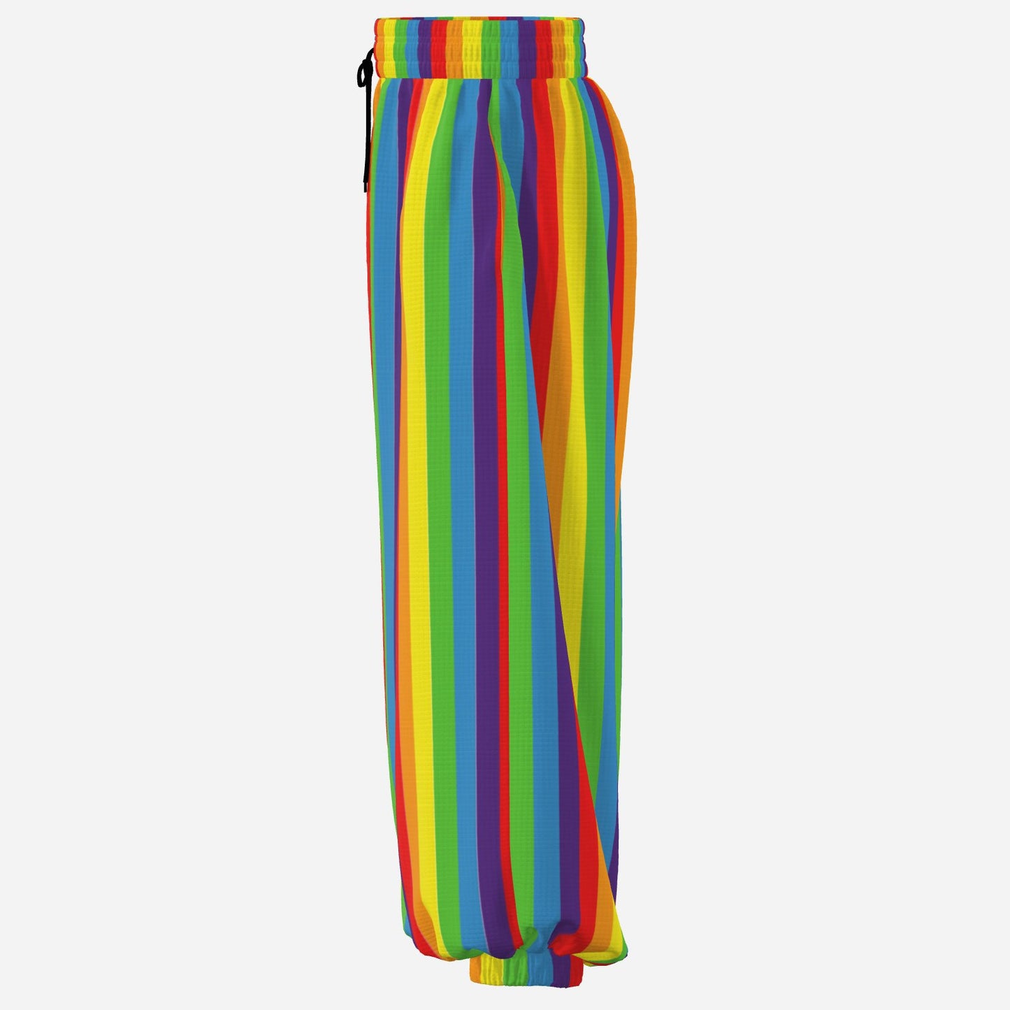 Baggy Pantaloons Fun Rainbow Waffle Fabric Clown Pants
