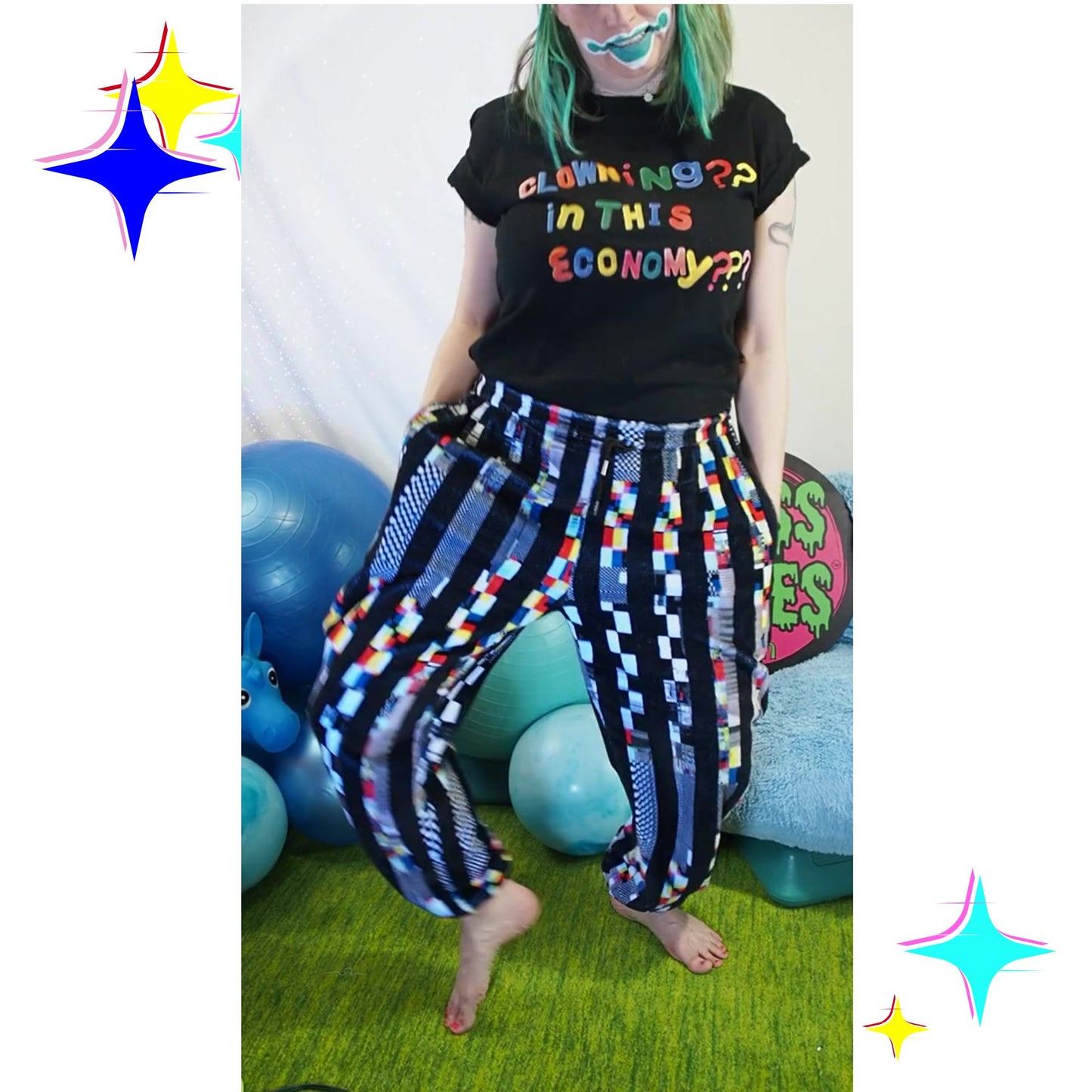 Glitch Stripe Furry Lounge Pants