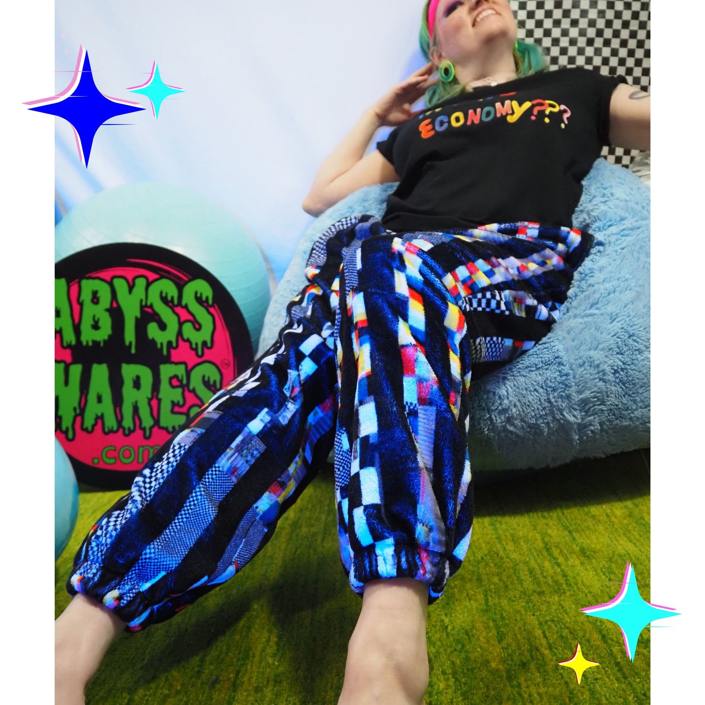 Glitch Stripe Furry Lounge Pants