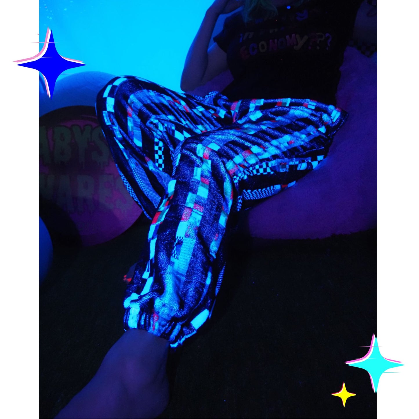Glitch Stripe Furry Lounge Pants