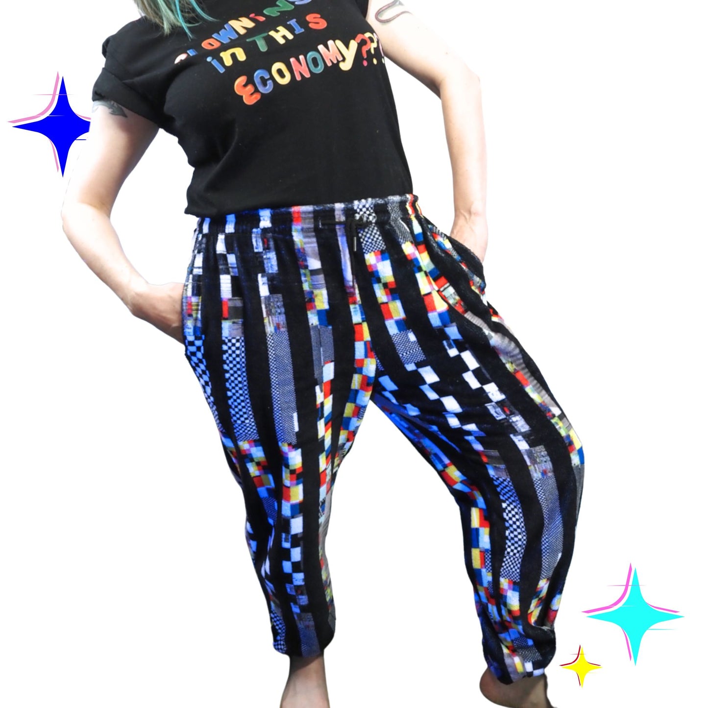 Glitch Stripe Furry Lounge Pants