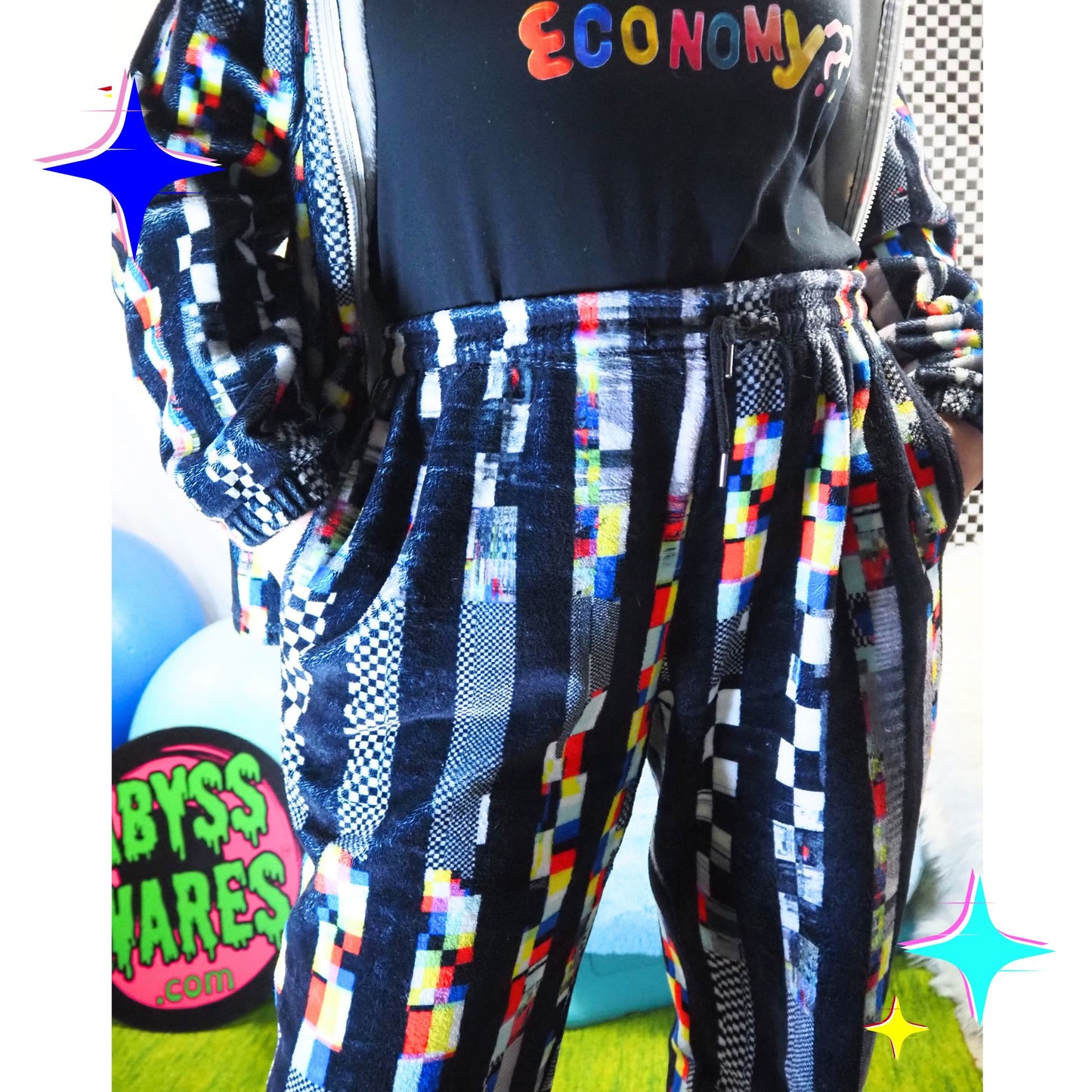 Glitch Stripe Furry Lounge Pants