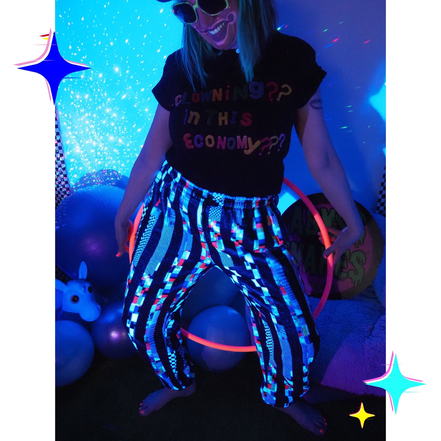 Glitch Stripe Furry Lounge Pants
