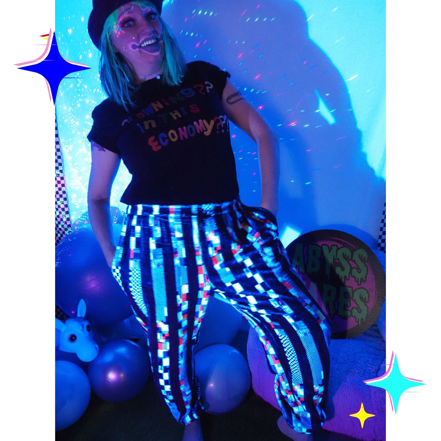Glitch Stripe Furry Lounge Pants