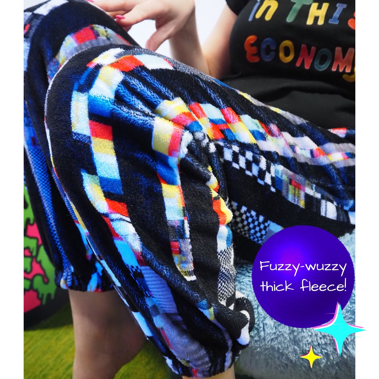 Glitch Stripe Furry Lounge Pants