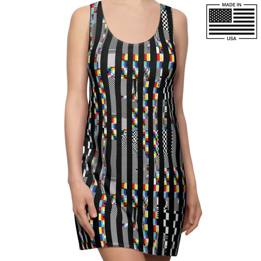 Glitch Stripe Tank Dress