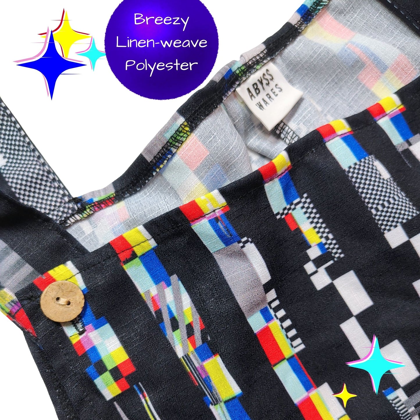 Glitch Stripe Wide Leg Overalls