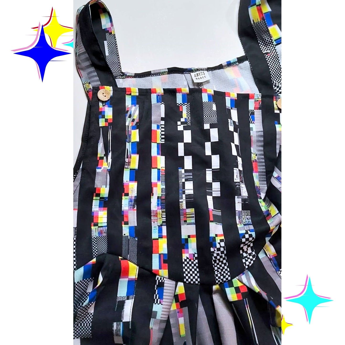 Glitch Stripe Wide Leg Overalls