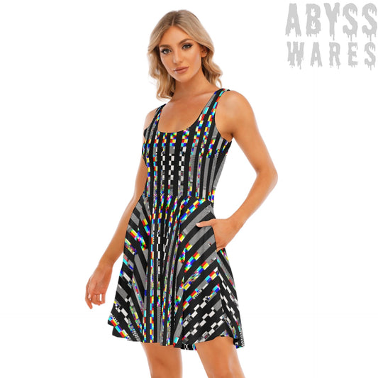 Glitch Stripe Pocket Tank Dress