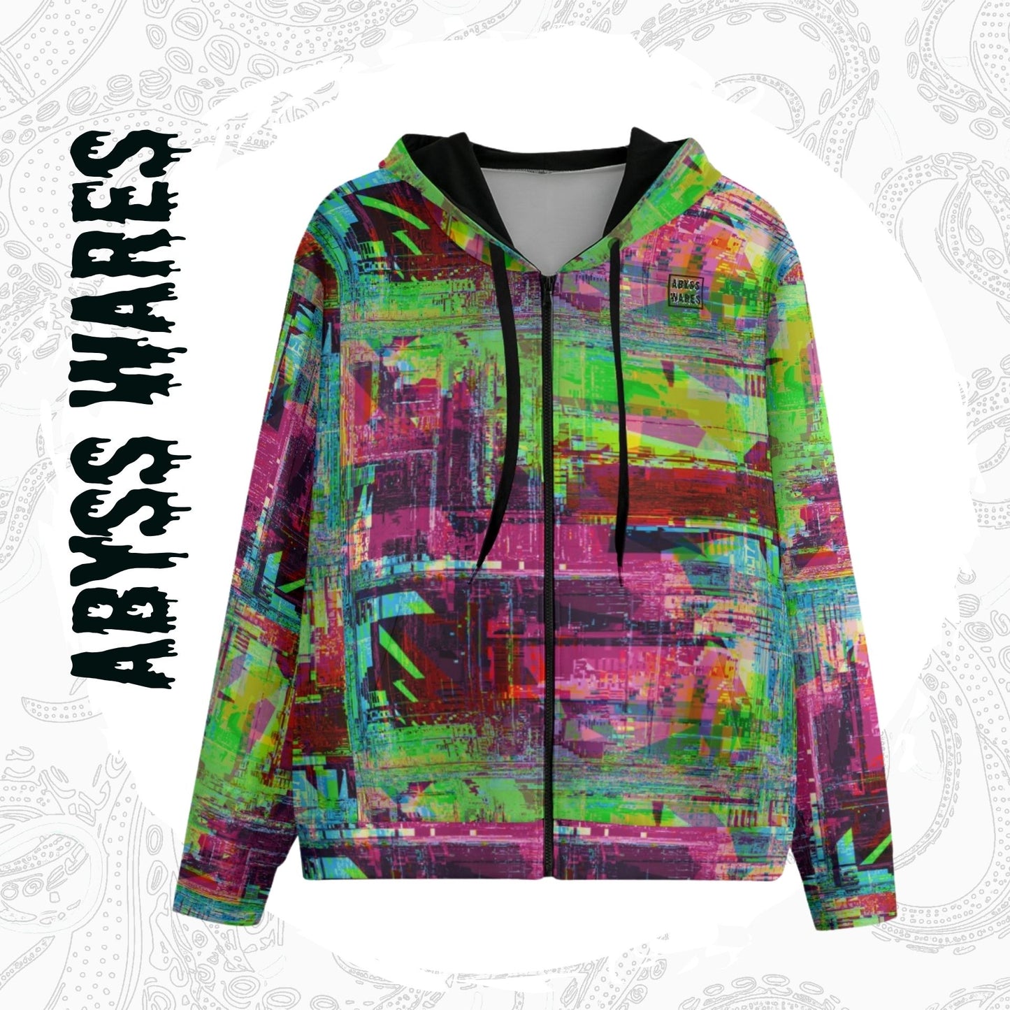 Glitchscape Cyberpunk Zip Up Hoodie