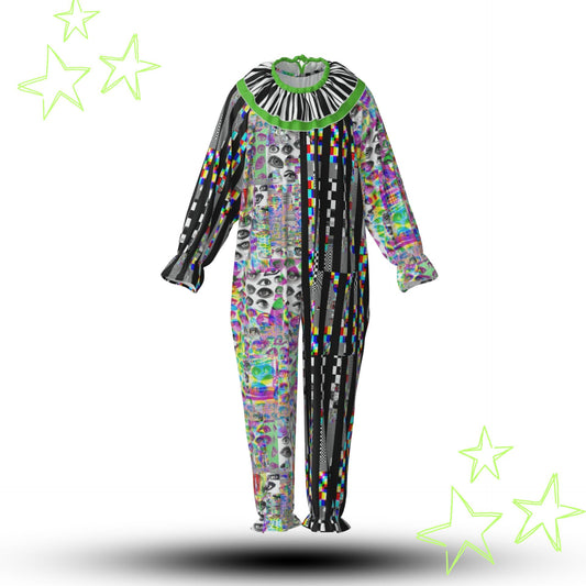 Glitchy Chaos Pro Clown Suit and Collar Set