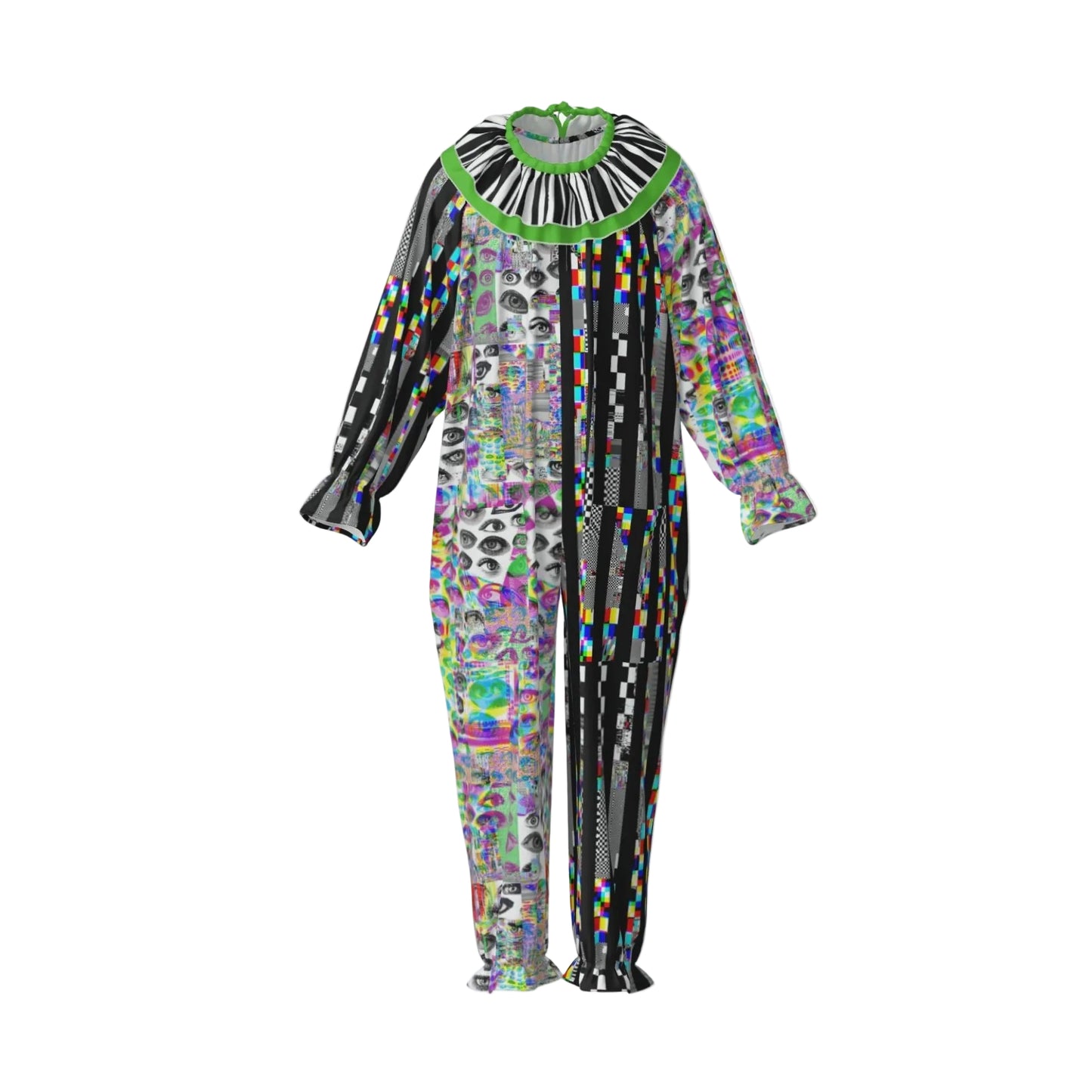 Glitchy Chaos Pro Clown Suit and Collar Set