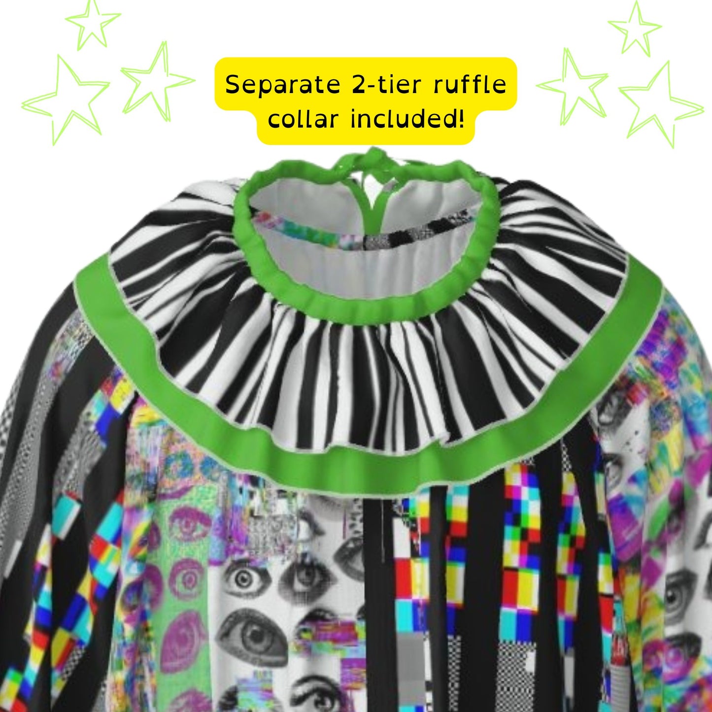 Glitchy Chaos Pro Clown Suit and Collar Set