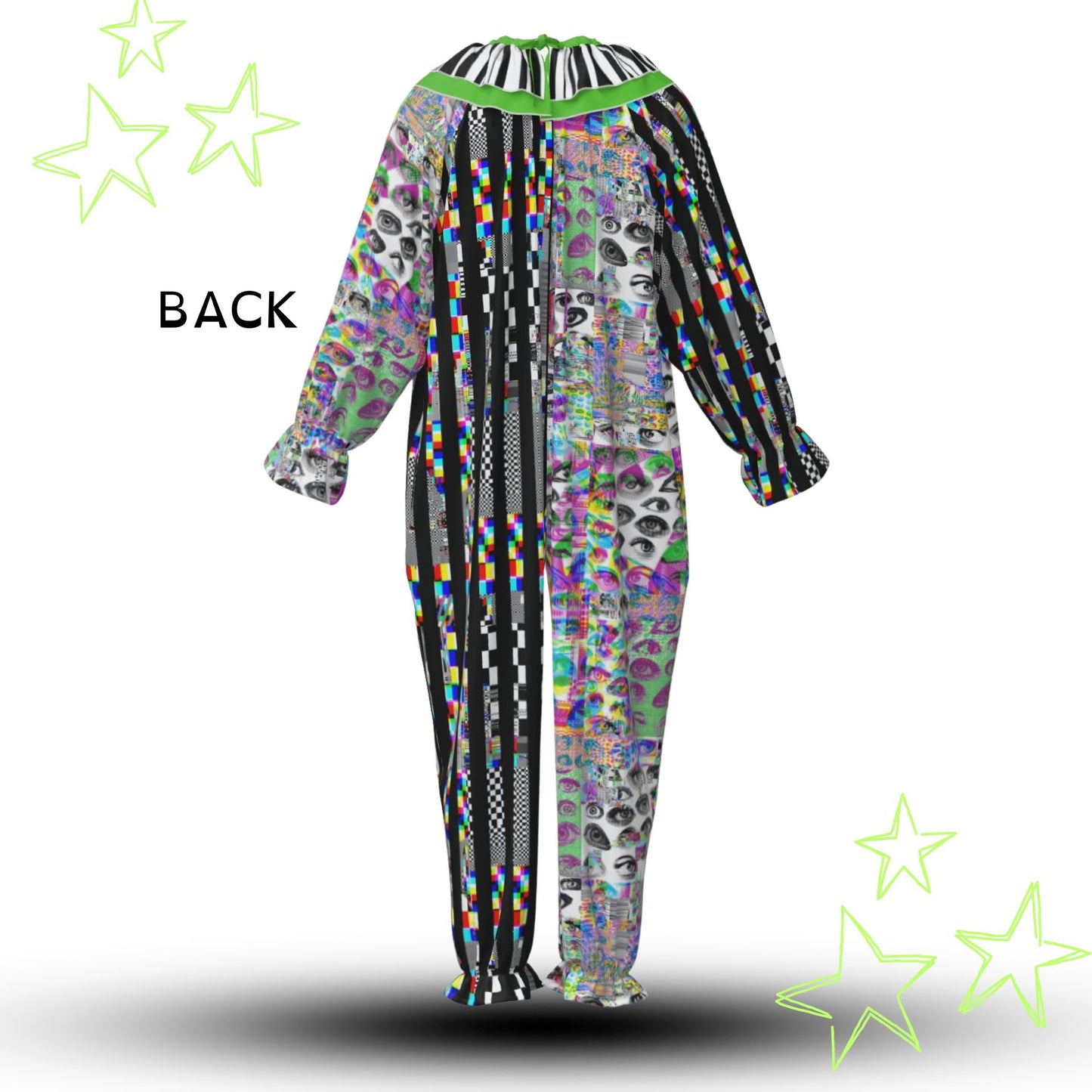 Glitchy Chaos Pro Clown Suit and Collar Set