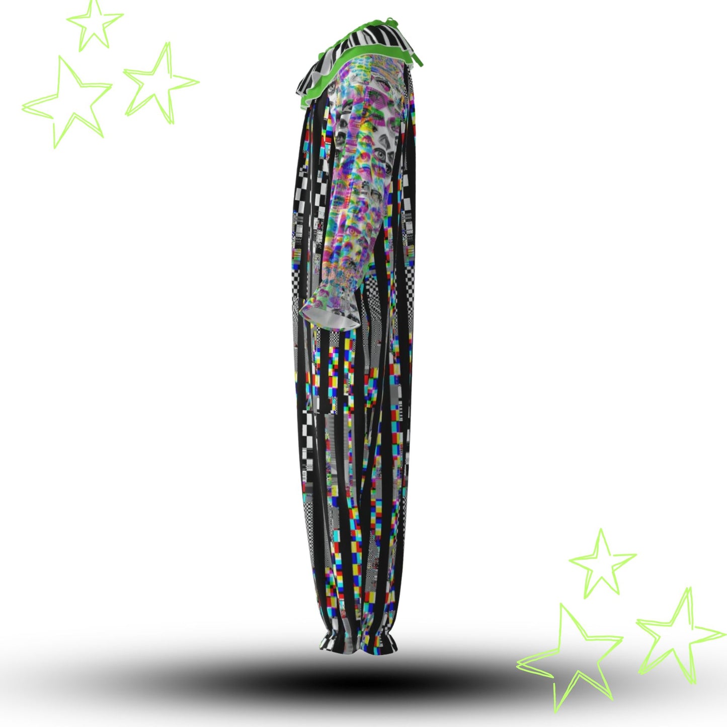 Glitchy Chaos Pro Clown Suit and Collar Set