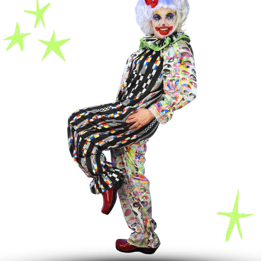 Glitchy Chaos Pro Clown Suit and Collar Set