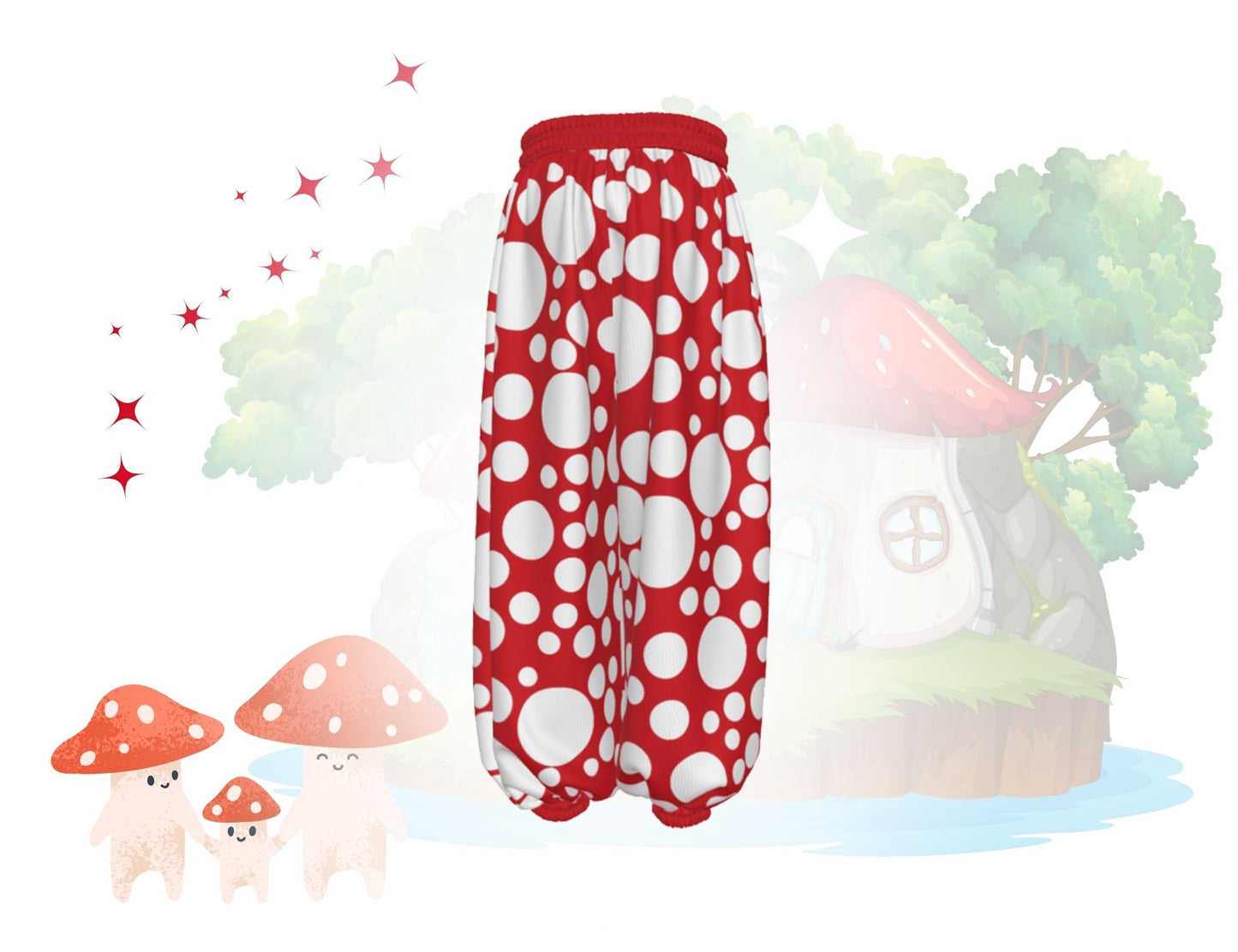 Gnome Mushroom Bloomers Toadstool Clown Pants