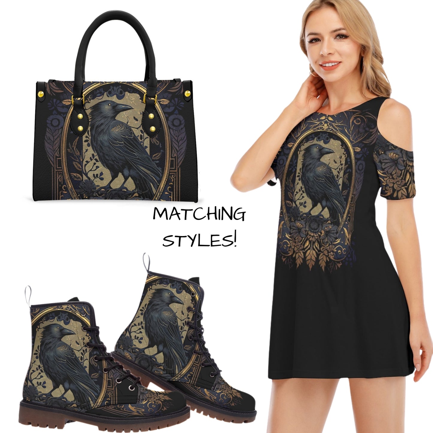 Golden Raven Witch Purse