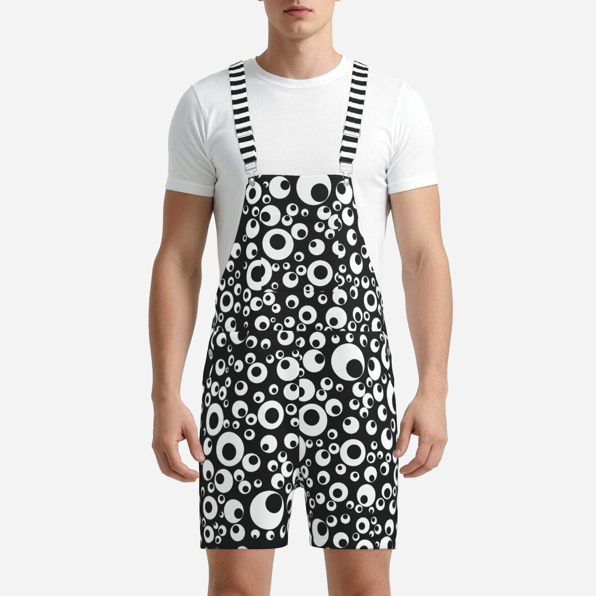 Shortie Overalls Googly Eyes Weirdcore Dungaree Shorts Romper