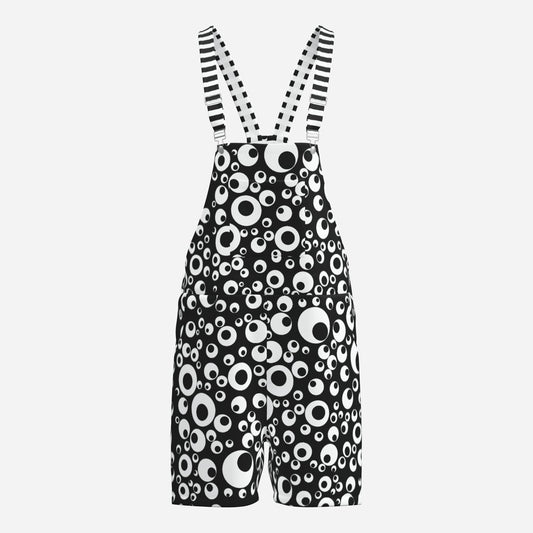 Shortie Overalls Googly Eyes Weirdcore Dungaree Shorts Romper