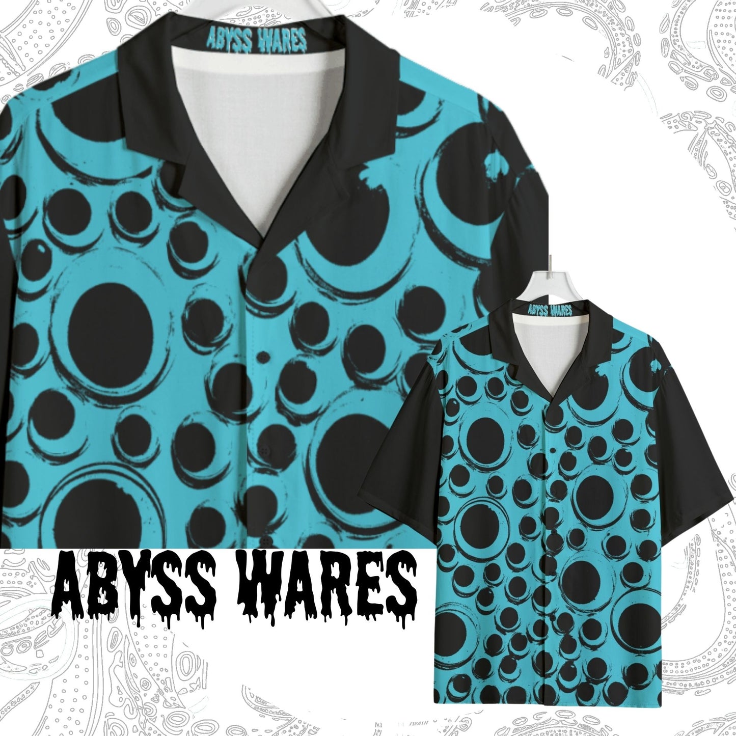 Big Blue Googly Eye Bowling Shirt in Cool Rayon