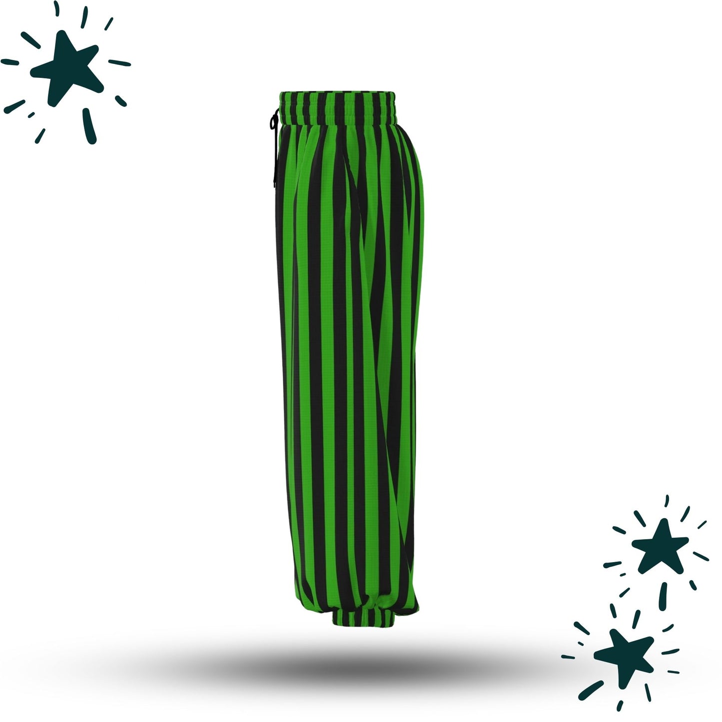 Frog Green Black Stripe Circus Clown Pants