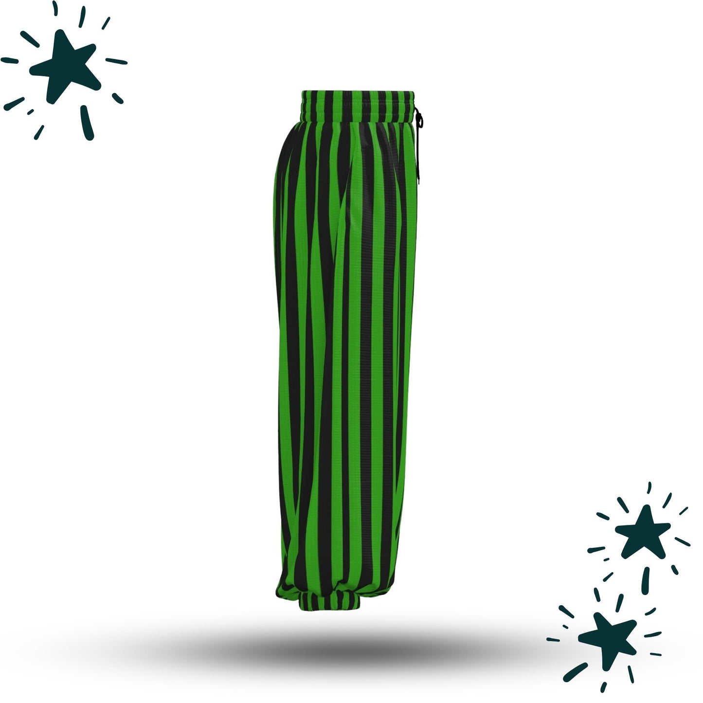 Frog Green Black Stripe Circus Clown Pants