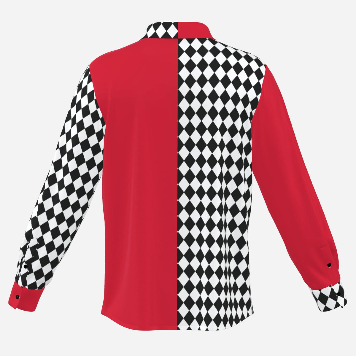 Poker Joker Red BW Harlequin Herren Satinhemd