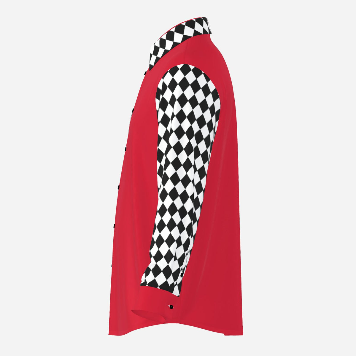 Poker Joker Red BW Harlequin Herren Satinhemd