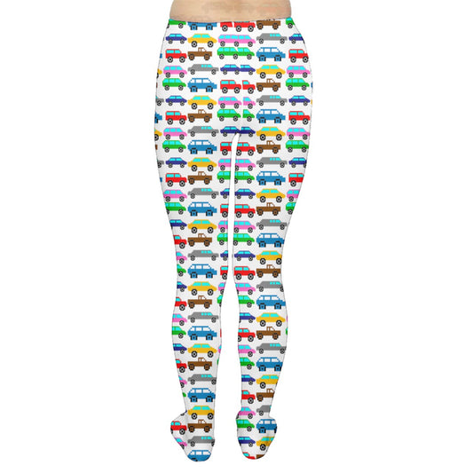 8bit art traffic print tights