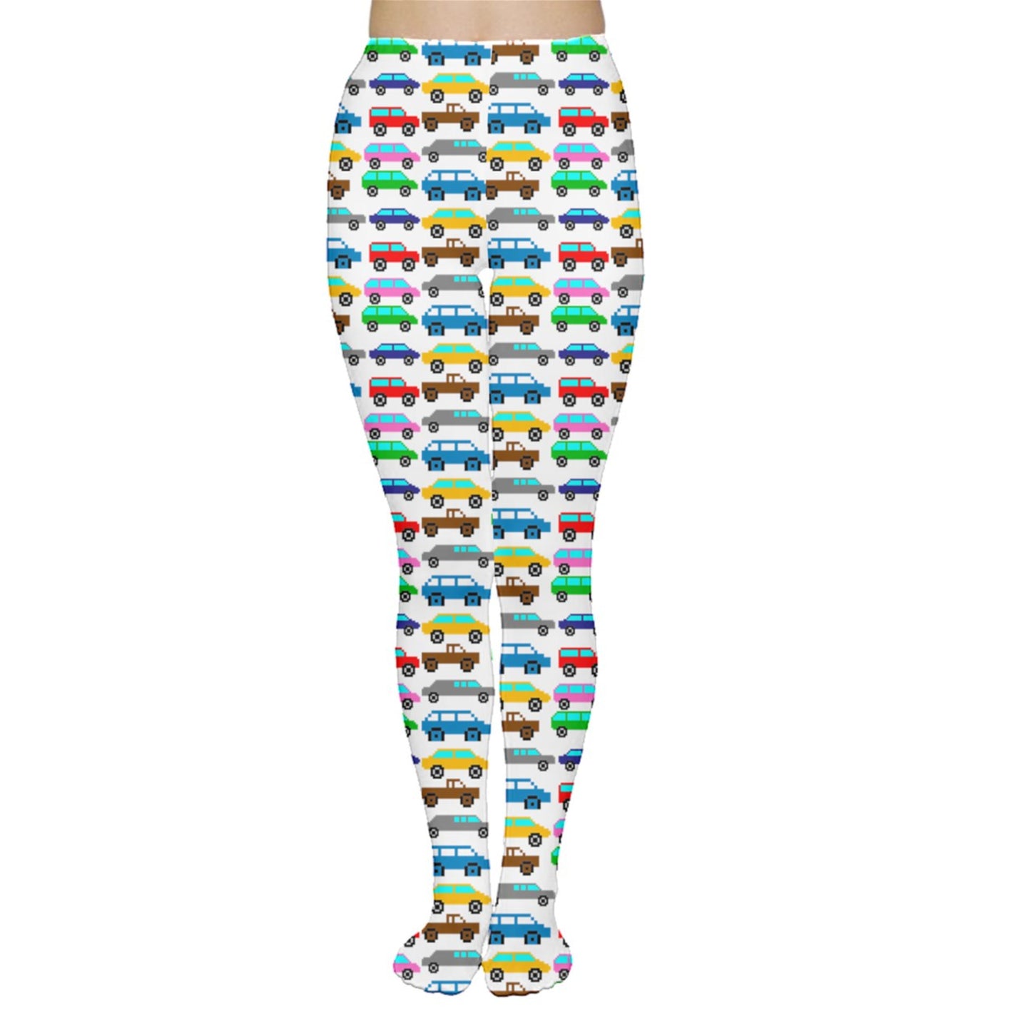 Happy Pixel Cars Tights back view