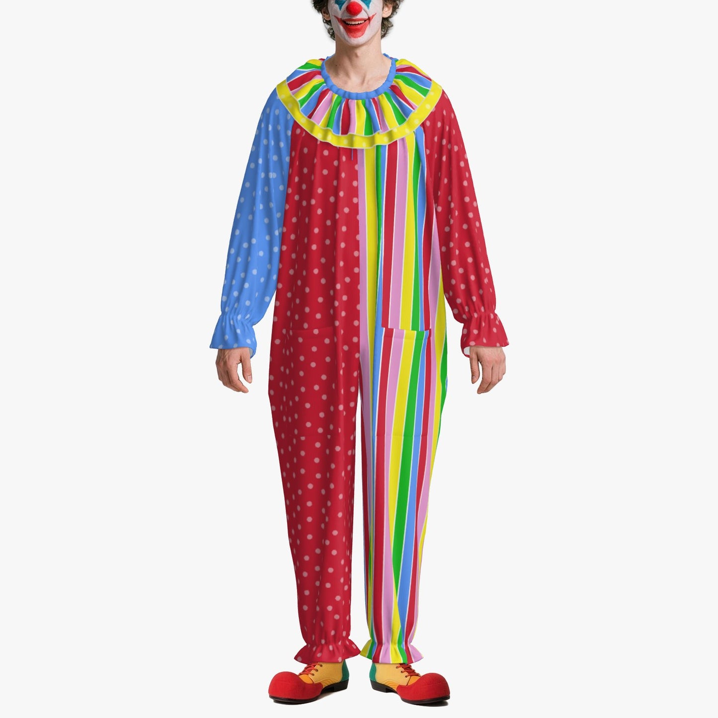 Happy Scraps Rainbow Polkadot Pro Clown Suit n Collar