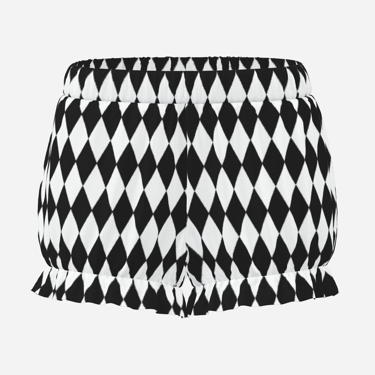 Pufflette Pants Harlequin Knickers Black and White Ruffle Clown Shorts