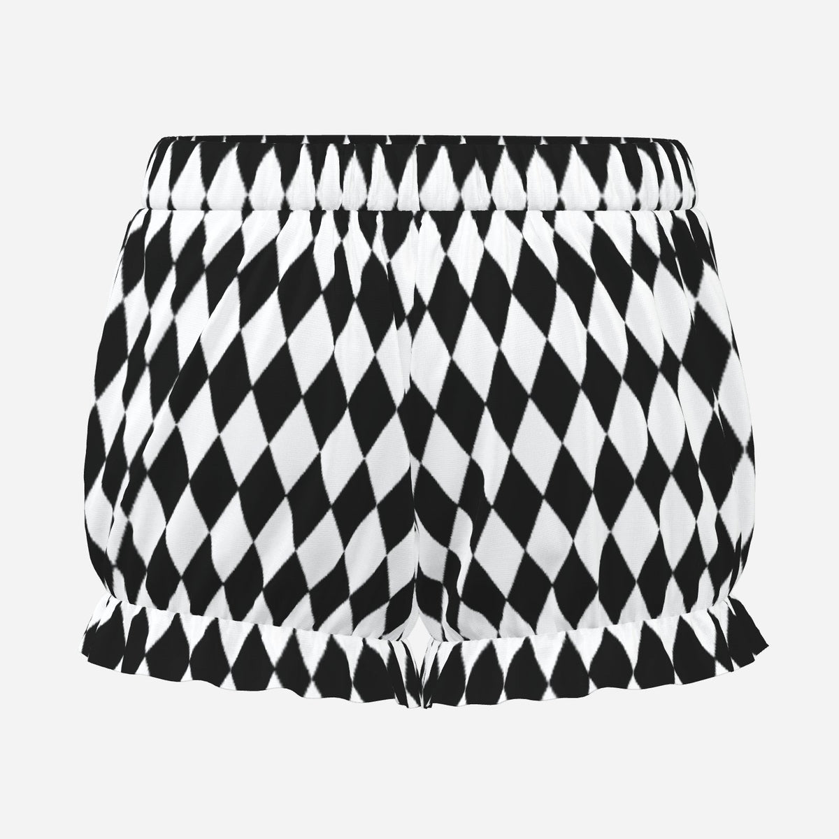 Pufflette Pants Harlequin Knickers Black and White Ruffle Clown Shorts