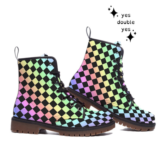 Harajuku Harlequin Combat Boots Clown Boots Clown Costume Professional Clown Shoes Clowncore Pastel