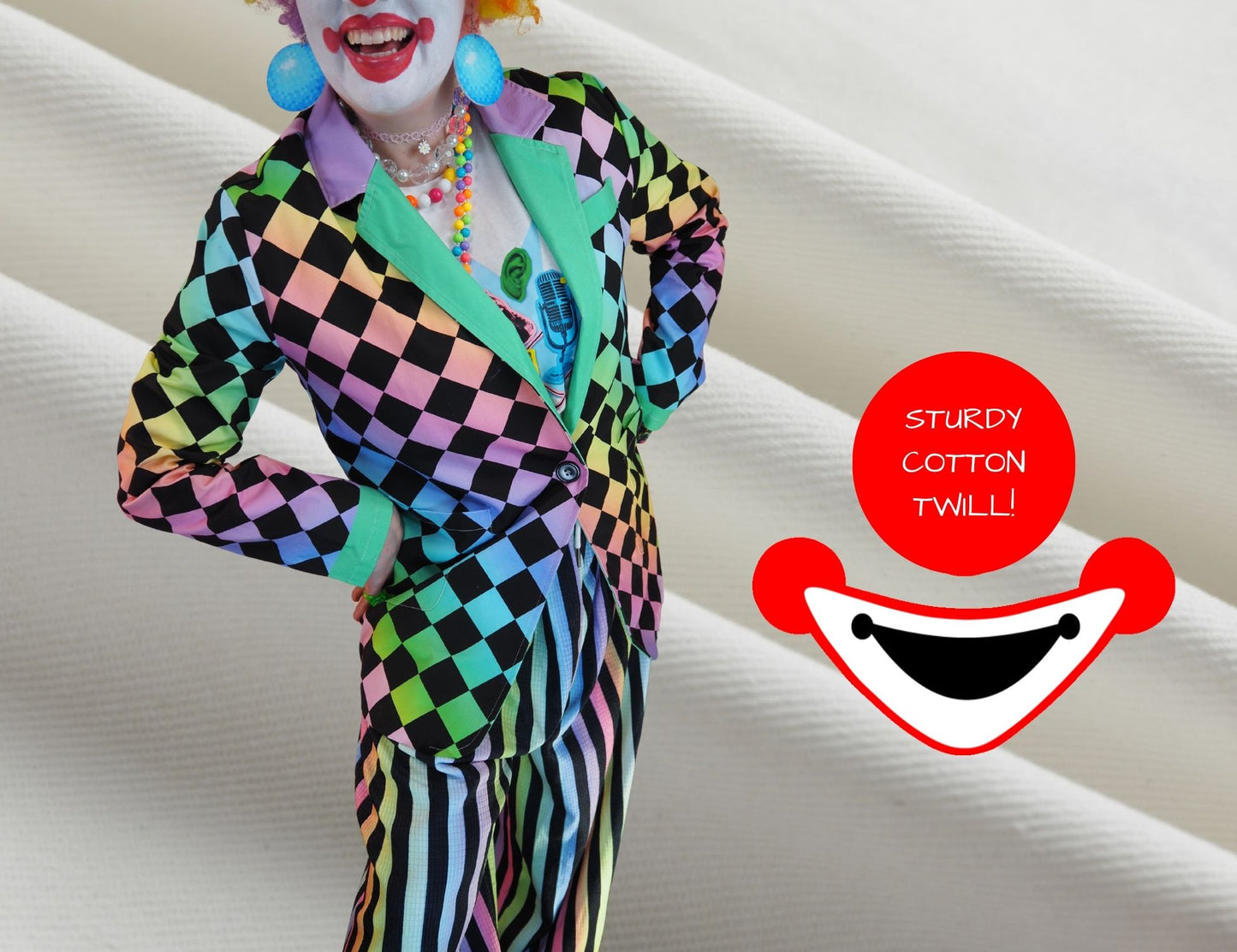 Harlequin Rainbow Cotton Clown Jacket