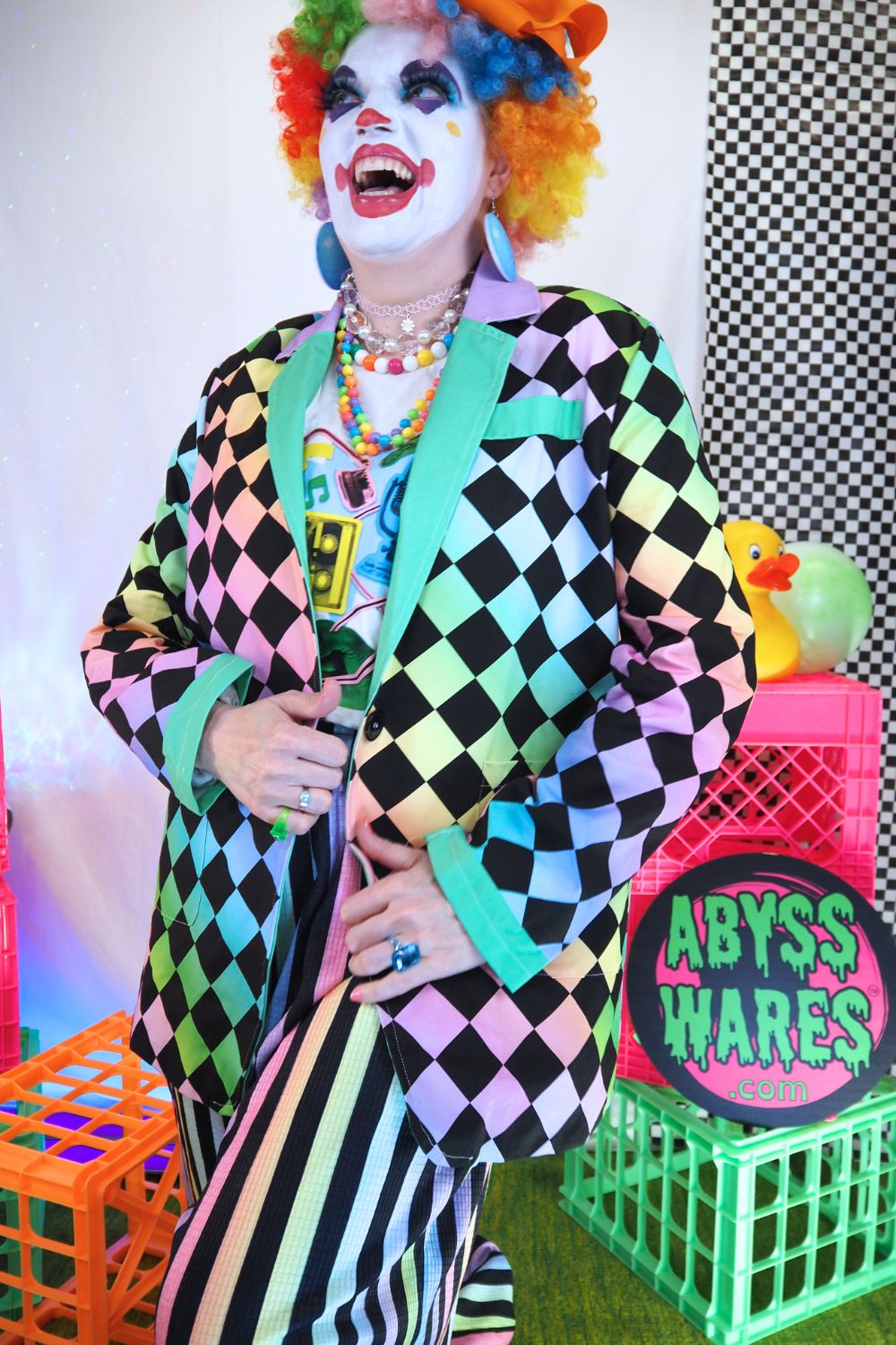 Harlequin Rainbow Cotton Clown Jacket