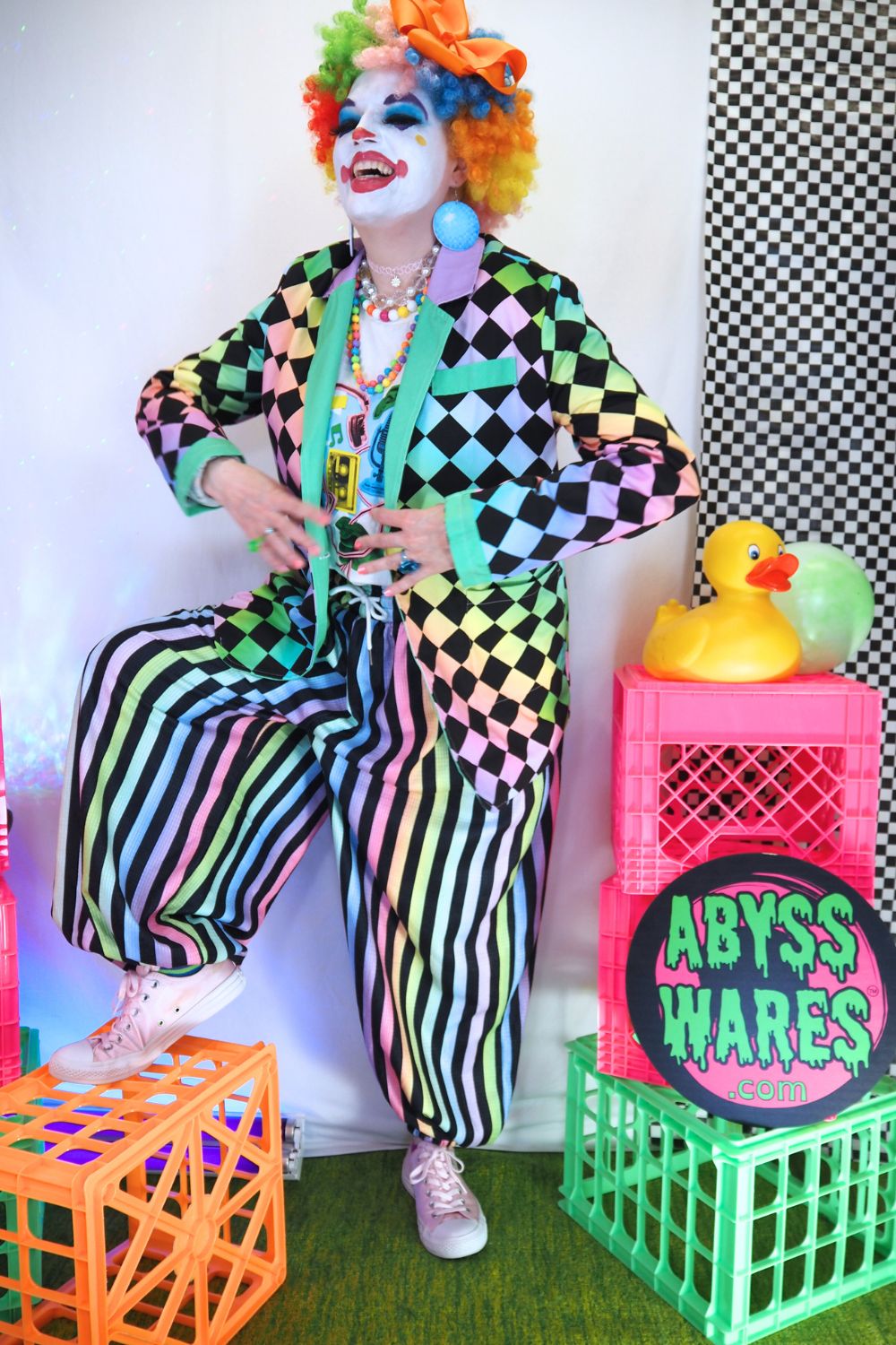Harlequin Rainbow Cotton Clown Jacket