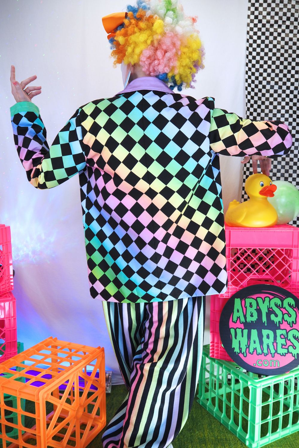 Harlequin Rainbow Cotton Clown Jacket
