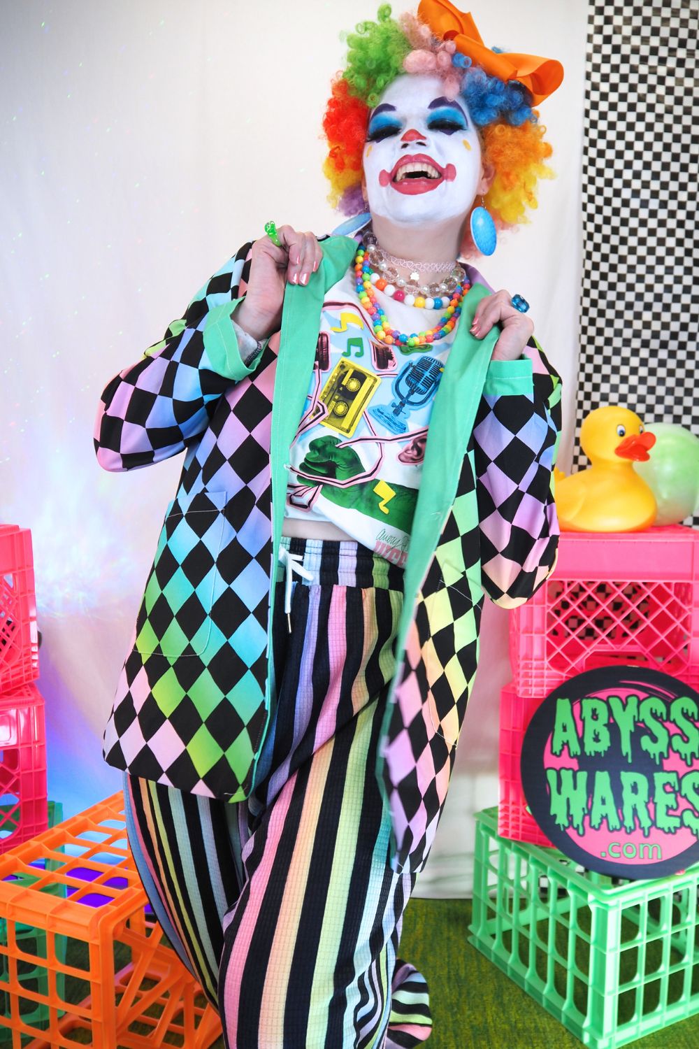 Harlequin Rainbow Cotton Clown Jacket